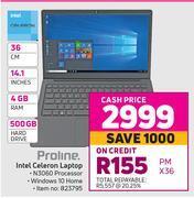 Game Proline 36cm (14.1") intel celeron laptop offer