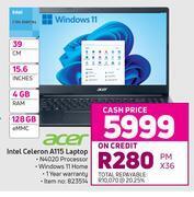 Game Acer 39cm (15.6") intel celeron a115 laptop offer