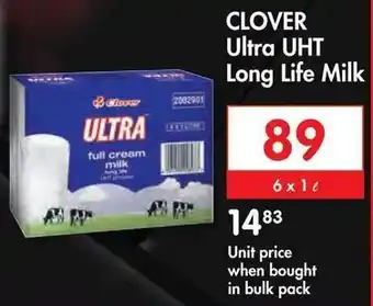 Makro Clover Ultra UHTLong Life Milk 6 x 1L offer