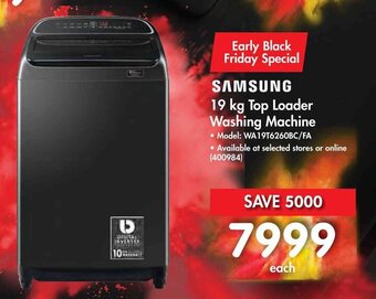 Makro Samsung 19kg Top Loader Washing Machine offer