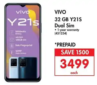 Makro Vivo 32GB Y21S Dual Sim offer