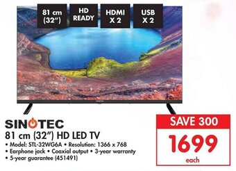 Makro Sinotec 81cm (32")HD LED TV offer