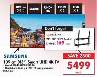 Makro Samsung 109cm (43") Smart UHD 4K TV offer