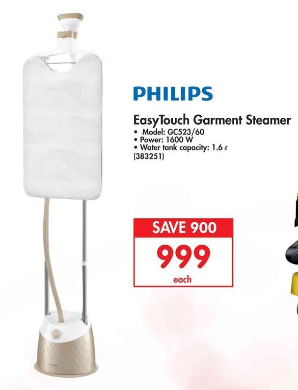 Philips Easy Touch Garment Steamer offer at Makro