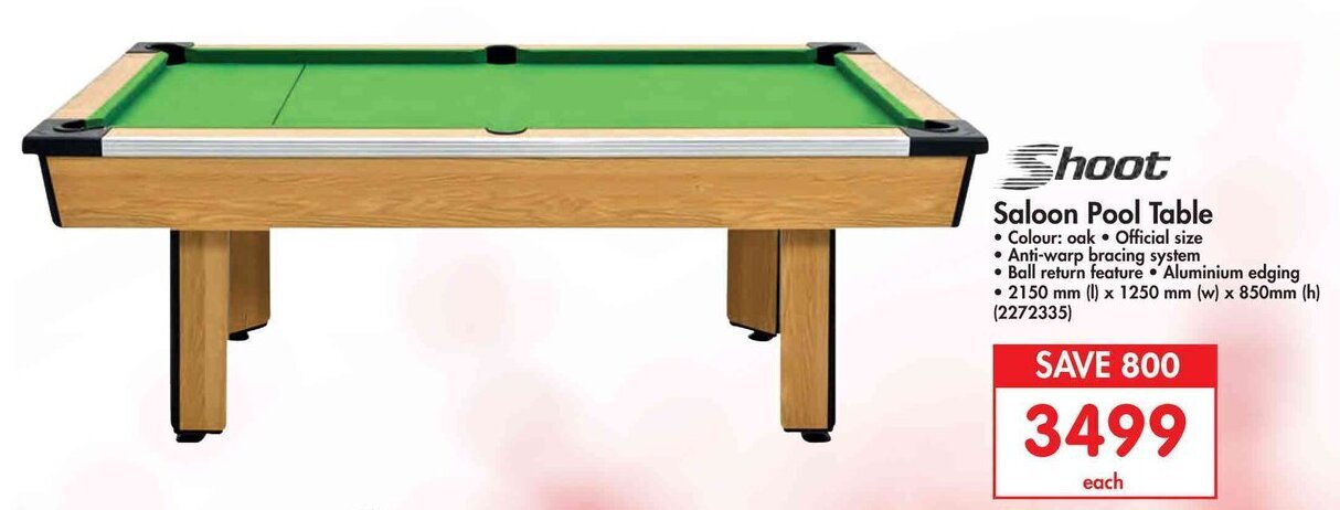 Shoot Saloon Pool Table offer at Makro