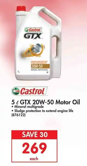Makro Castrol 5L GTX 20W-50 Motor Oil offer