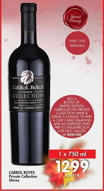 Makro Carrol Boyes Private Collection Shiraz 750ml offer