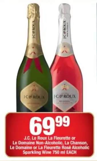 OK Liquor J.C. Le Roux La Fleurette or Le Domaine Non-Alcoholic, La Chanson, Le Domaine or La Fleurette Rosé Alcoholic Sparkling Wine 7 offer