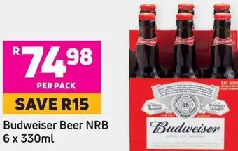 Game Budweiser Beer NRB 6 x 330ml offer