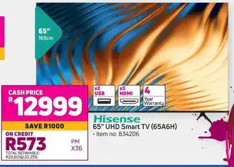 Game Hisense UHD Smart TV 65" offer