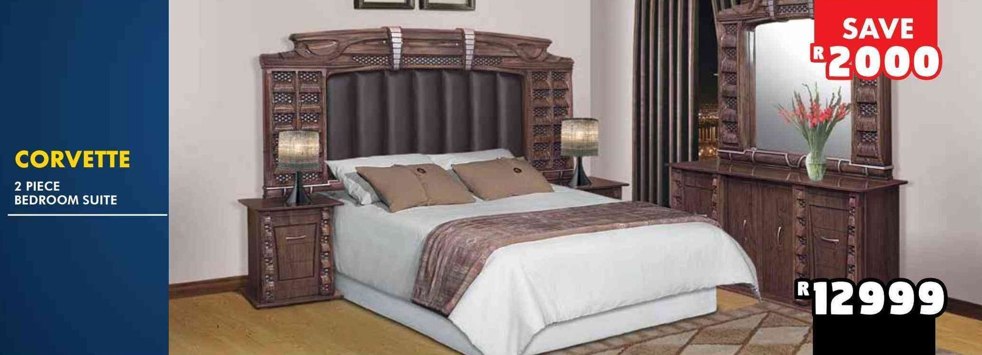 Corvette 2 Piece Bedroom Suite offer at Russells