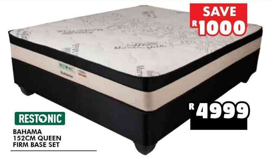 Restonic Bahama 152cm Queen Firm Base Set offer at Russells