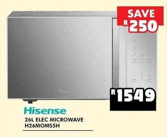 Russells Hisense 26L Elec Microwave H26MOMS5H offer