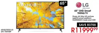 Hirsch's LG UHD Smart ThinQ TV 65" offer