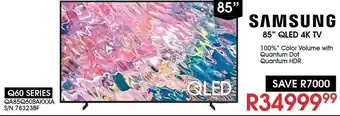 Hirsch's Samsung QLED 4K TV 85" offer