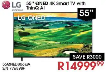 Hirsch's LG QNED 4K Smart TV with THinQ AI 55" offer