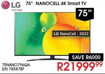Hirsch's LG Nanocell 4K Smart TV 75" offer