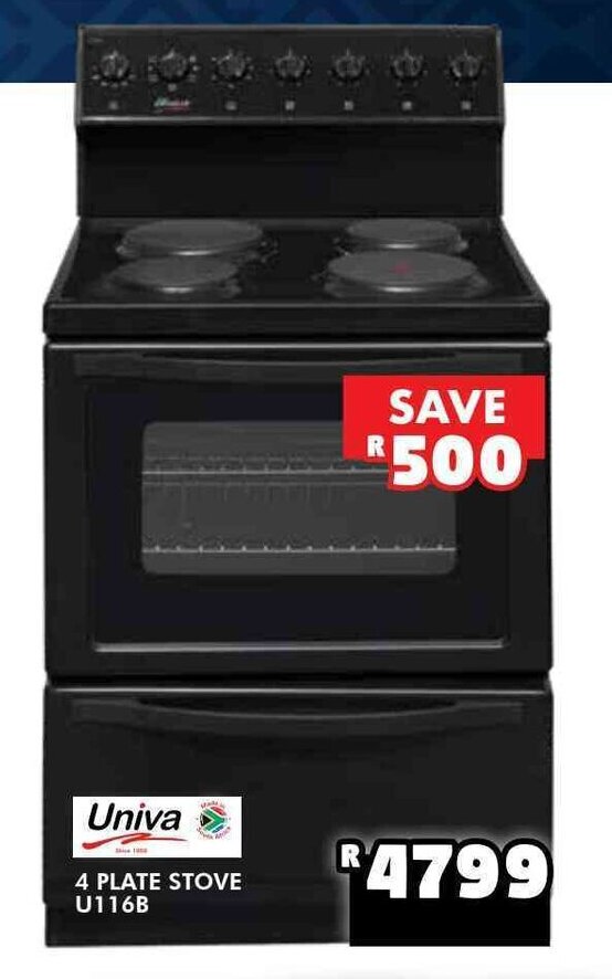 Univa 4 Plate Stove U116B offer at Russells
