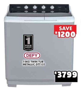 Russells Defy 15kg Twin Tub Metallic DTT151 offer