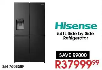 Hirsch's Hisense Side By Side Refrigerator 541L offer