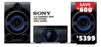 Russells Sony 2.0 Channel Mini Hifi System (MHC-M40D) offer