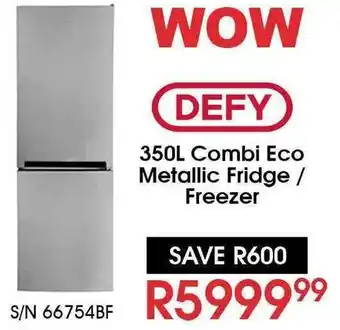 Hirsch's Defy Combi Eco Metalic Fridge Freezer 350L offer