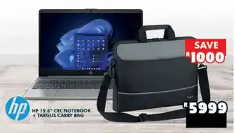 Russells HP 15.6" Cel Notebook + Targus Carry Bag offer