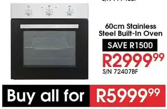 Hirsch's Stainless Steel Built-In Oven 60cm offer