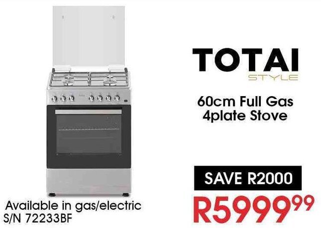 totai 4 plate gas stove