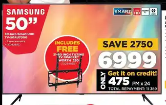 HiFi Corp Samsung 50-inch Smart UHD TV-50AU7000 offer