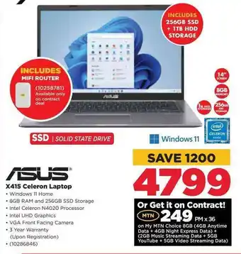 HiFi Corp Asus X415 Celeron Laptop offer