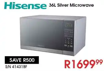 Hirsch's Hisense Silver Microwave 36L offer