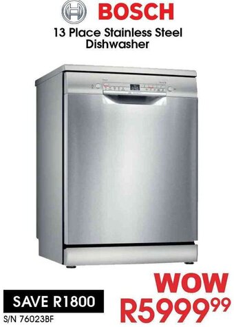 Hirsch's Bosch 13 Place Stainless Steel Dishwashing offer