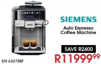 Siemens Auto Espresso Coffee Machine