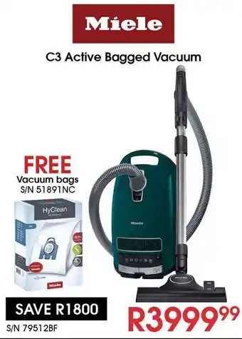 Hirsch's Miele C3 Active Bagged Vacuum offer