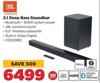 HiFi Corp JBL 2.1 Deep Bass Soundbar offer