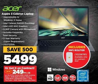HiFi Corp Acer Aspire 3 Celeron Laptop offer