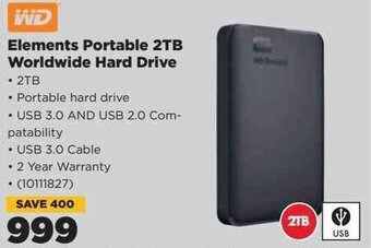 HiFi Corp WD Elements Portable 2TB Worlwide Hard Drive offer