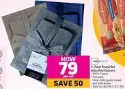 Game Mainstays 3-pack towel set assorted colours- per set offer