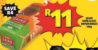 Usave Sasko More Slices Brown Bread 700g offer