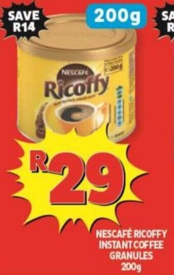 Usave Nescafé Ricoffy Instant Coffee Granules 200g offer