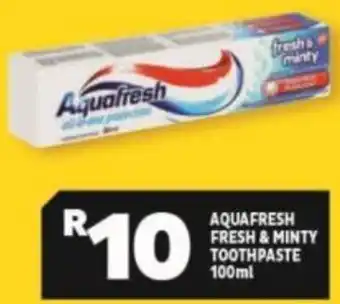 Usave Aquafresh Fresh & Minty Toothpaste 100ml offer