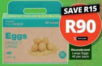 Checkers Housebrand Large Eggs 48 per pack offer