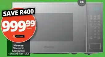 Checkers Hisense Electronic Microwave Black/Silver 20L offer