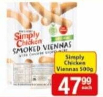 Check Save Simply Chicken Viennas 500g offer