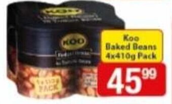 Check Save Koo Baked Beans 4 x 410g pack offer