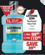 Dis-Chem Listerine zero mouthwash value pack-1l offer