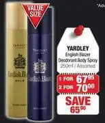 Dis-Chem Yardley english blazer deodorant body spray assorted-250ml offer
