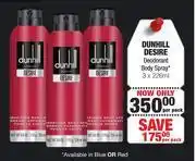 Dis-Chem Dunhill desire deodorant body spray-3 x 226ml per pack offer