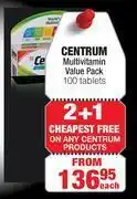 Centrum multivitamin value pack 100 tablets- each